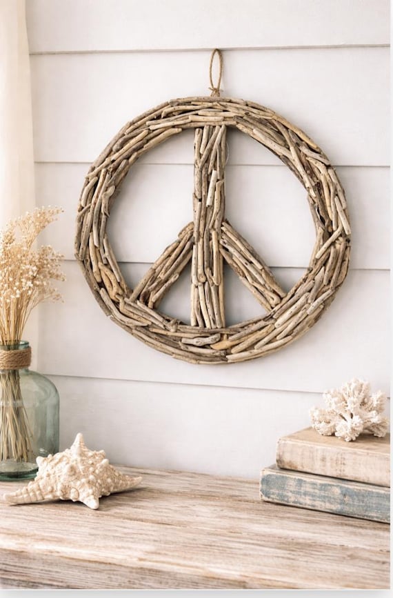 Driftwood Peace Sign Wall Decor - Etsy