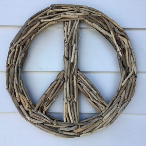 Driftwood Peace Sign Wall Decor - Etsy