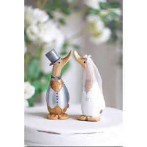 Natural Wood Wedding Dinky Ducks Bride & Groom