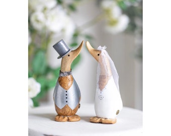 Natural Wood Wedding Dinky Ducks Bride & Groom
