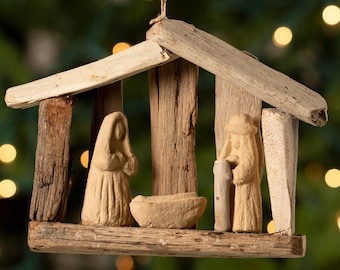 Driftwood Nativity Christmas Ornament