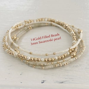 4 dainty  gold & color beaded stackable bracelet bangles. PLEASE measure ur wrist before ordering.