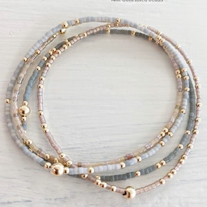 Special Holiday Pricing 4  dainty  gold & color beaded stacking bracelet bangles. PLEASE measure ur wrist before ordering.