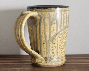 Pottery Mug, 15 oz Mug, Handmade Mug, Coffee Lover Mug, Stoneware Mug, Ash Glazed Mug, Rustic Mug, Unique Mug