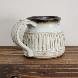 Pottery Mug, 12 oz Mug, Handmade Mug, Coffee Lover Mug, Stoneware Mug, Ash Glazed Mug, Rustic Pottery Mug, Unique Mug