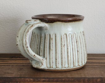 Pottery Mug, 14 oz Mug, Handmade Mug, Coffee Lover Mug, Stoneware Mug, Ash Glazed Mug, Rustic Pottery Mug, Unique Mug