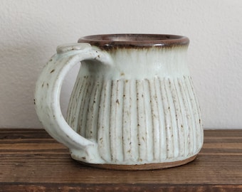 Pottery Mug, 13.5 oz Mug, Handmade Mug, Coffee Lover Mug, Stoneware Mug, Ash Glazed Mug, Rustic Pottery Mug, Unique Mug