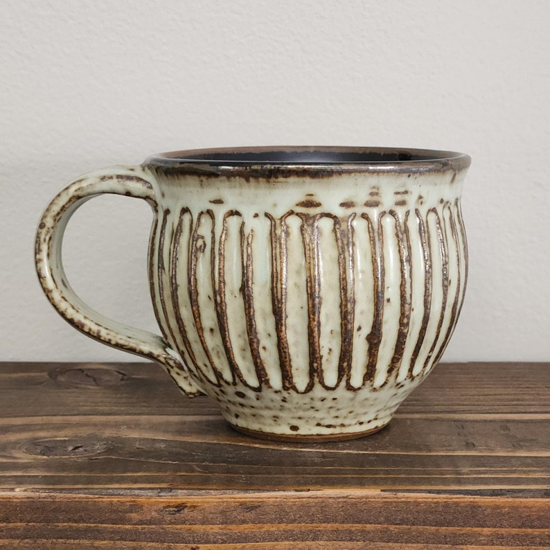 Hand Thrown Mug, 16 Oz Coffee Mug, Stoneware Mug, Handmade Mug, Pottery