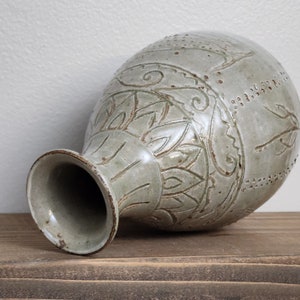 Vase en poterie, vase coréen, vase en céramique, vase fait main, vase émaillé en frêne, vase rustique, vase image 7