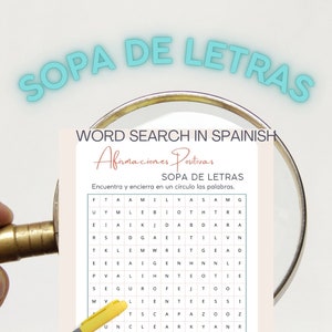 Sopa de Letras - Afirmaciones Positivas - Word Search in Spanish - Positive Affirmations