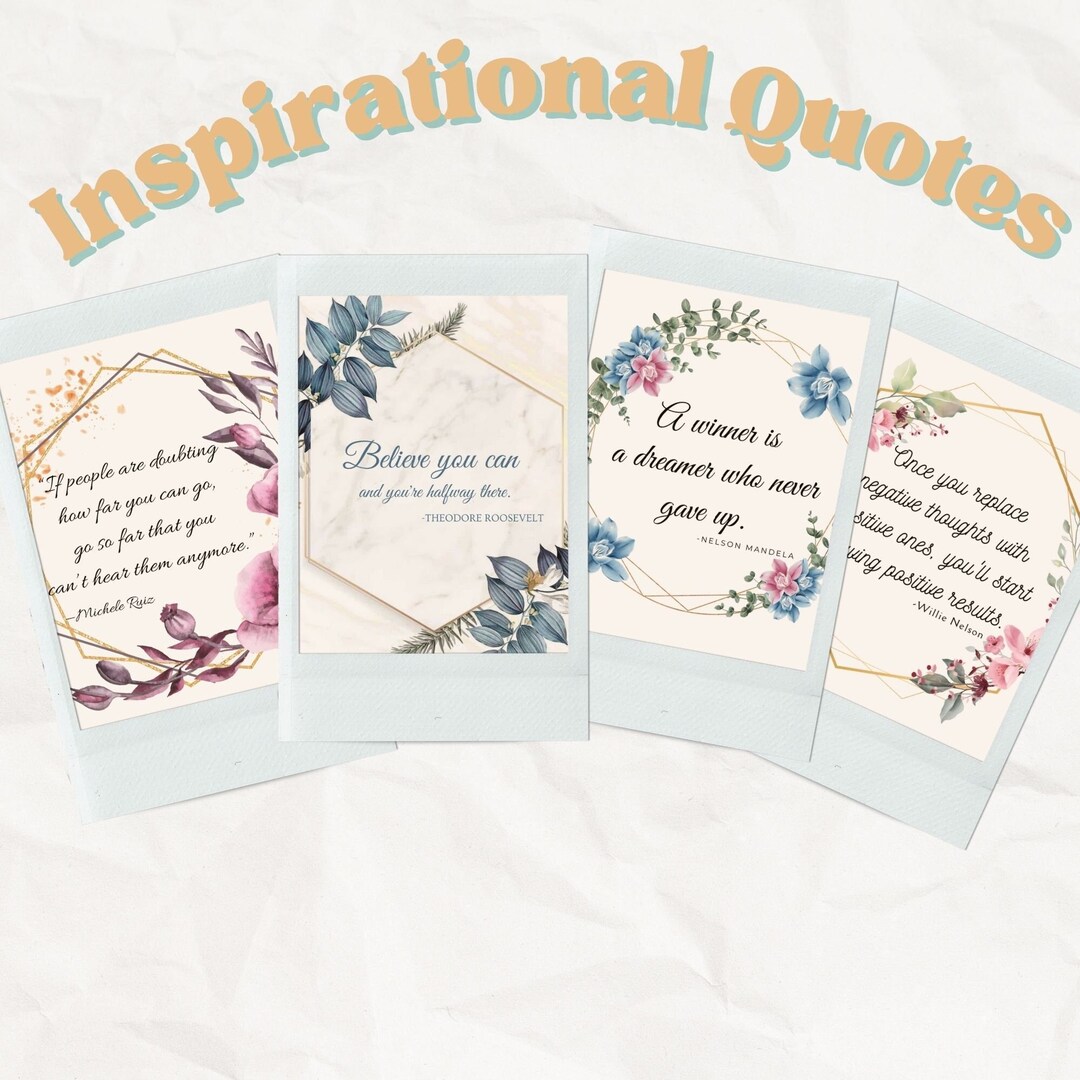 Inspirational Quotes Digital Download - Set of 8 - Wall Art ...