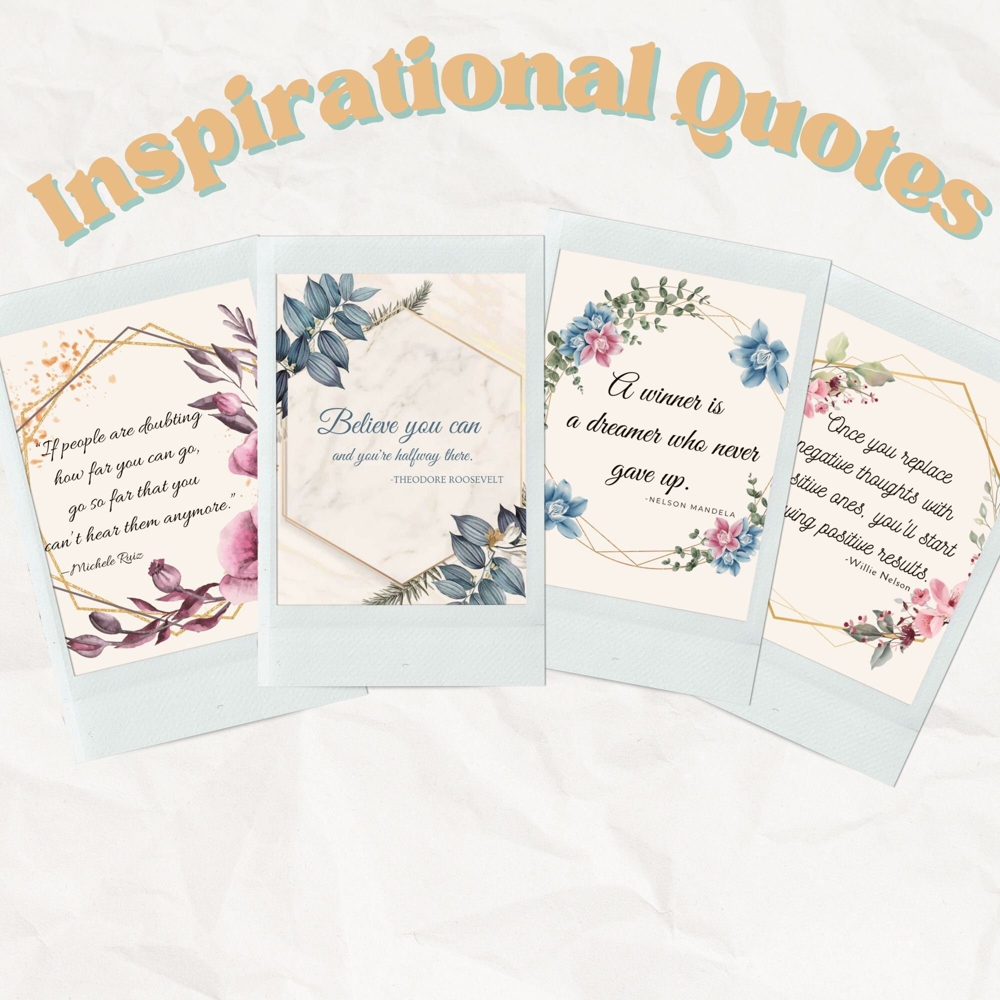 Inspirational Quotes Digital Download - Set of 8 - Wall Art ...