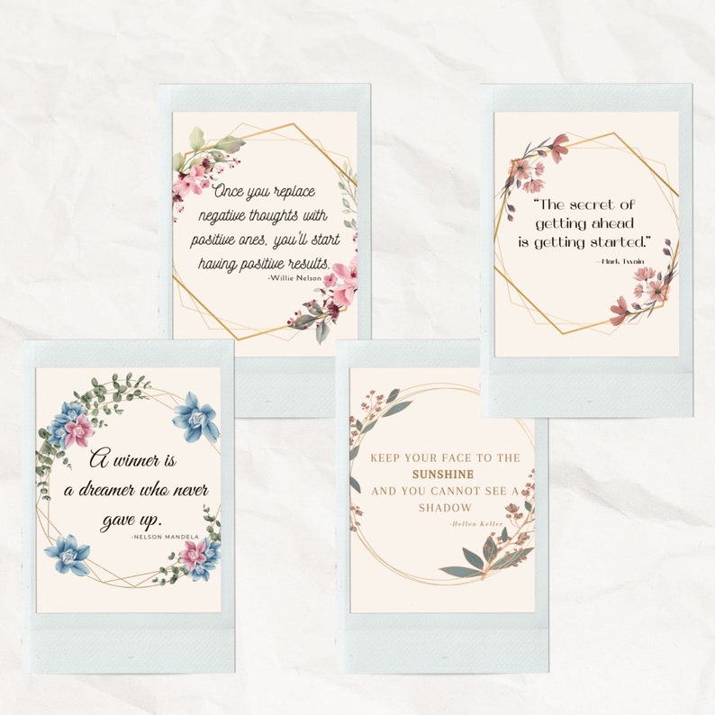 Inspirational Quotes Digital Download - Set of 8 - Wall Art ...