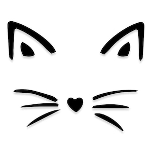 Cat Decal, Kitty Decal, Cat Whiskers Decal, Cat Lover