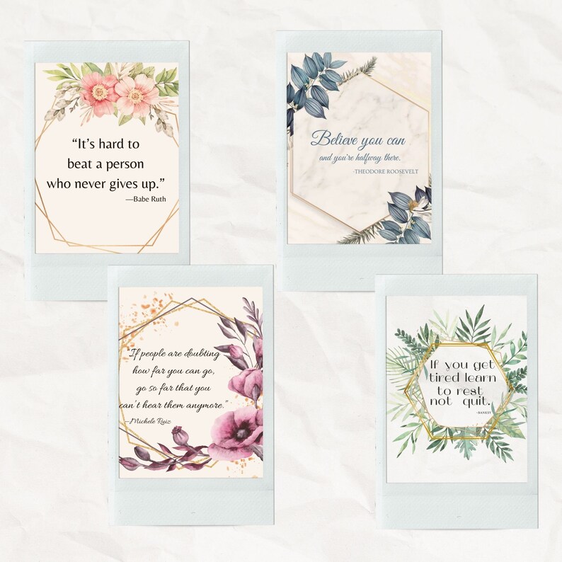 Inspirational Quotes Digital Download - Set of 8 - Wall Art ...