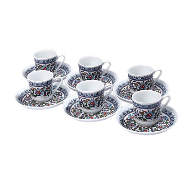 Kutahya Porselen, Topkapı Pattern Porcelain 12-piece Coffee Cup Set. Coffee Lovers, Coffee Barista, Turkish Coffee