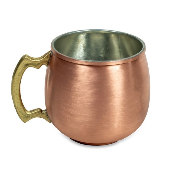 Copper Mules Moscow Mule PURE Copper Mug Handcrafted of 100% Pure THICK Copper - RAW Copper Interior - Authentic and Strong Riveted Handle