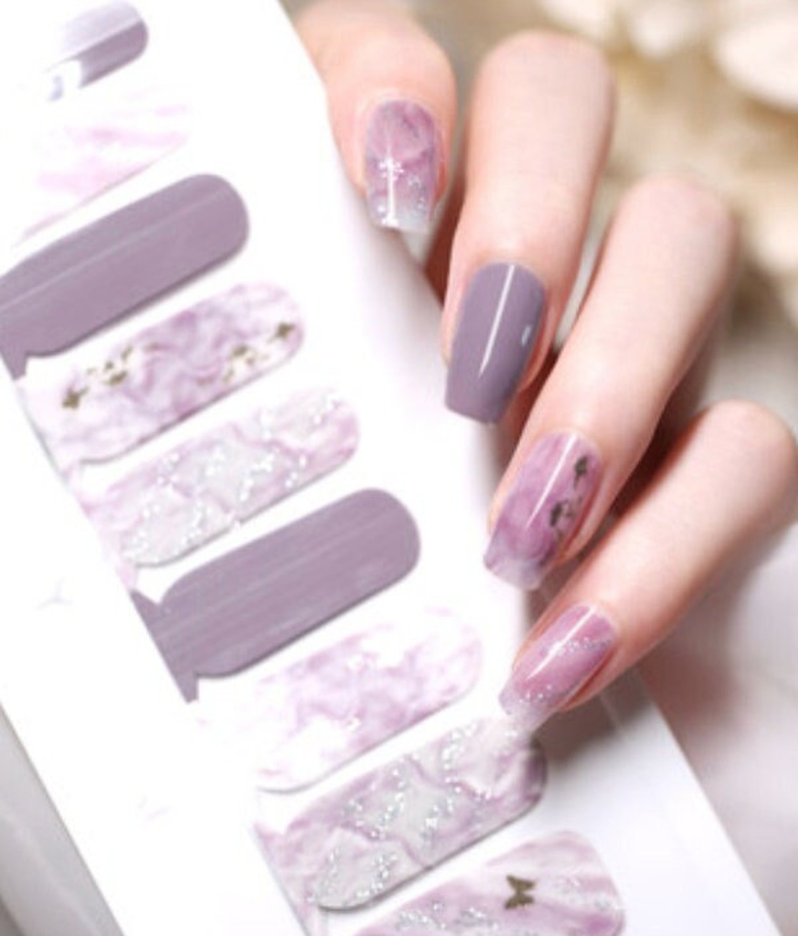 Gel Nail Wraps Nail Decals Nail Stickers Strips Gel Nails Etsy