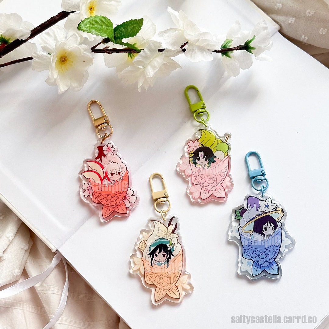 Genshin Taiyaki Keychains Genshin Impact Acrylic Charms - Etsy