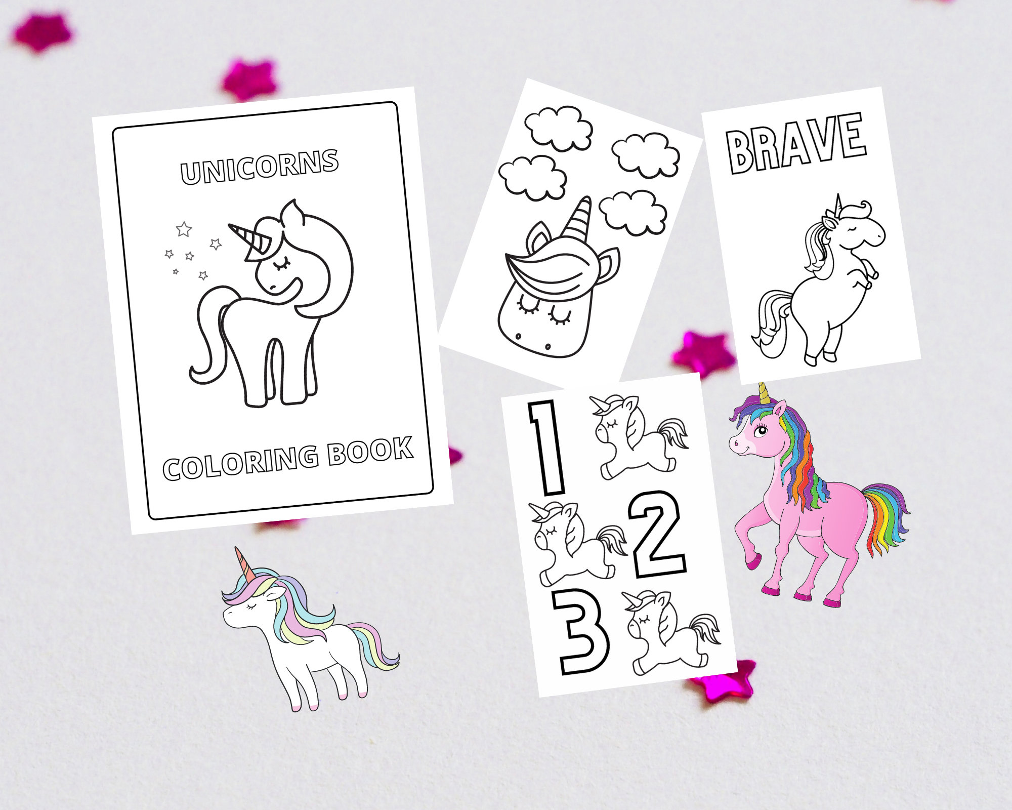 Unicorn Coloring Pages & Alphabet Tracing Pages 60 Pages - Etsy