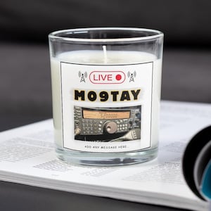 Ham Radio Personalised Candle | Amateur Radio Operator Gift | Radio Shack Décor | Ham Radio Enthusiast Gift | CQ Call Sign | Amateur Radio