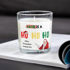 Funny Christmas Message Personalised Candle | Adult Christmas Gift | Christmas Girlfriend | Secret Santa Gift | Funny Rude Christmas Gift