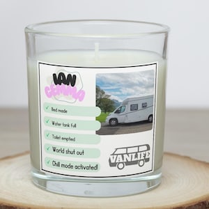 Motorhome Checklist Personalised Photo Candle | Vanlife gift | Campervan Gift | Motor homing | Motorhome decoration | Vanlife Travel candle