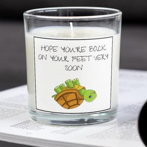 On Your Feet Soon Recovery Candle | Get Well Soon Gift | Time of Work | Recovering from Surgery | Resting at Home Candle | Thinking of You