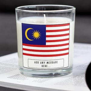 Malaysia Personalised Candle | Flag of Malaysia | Malaysian Flag | Custom Malaysian Gift | Gift for Malaysian | Malaysia Home Decor Candle