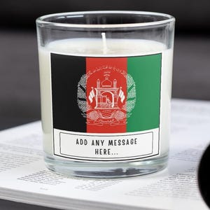 Afghanistan Personalised Candle | Afghanistan Flag | Gift for Afghan | Afghanistan Culture Gift | Afghan Flag Candle | Afghan Heritage Gift