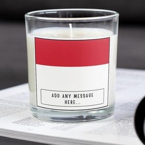 Monaco Personalised Candle | Flag of Monaco | Monegasque Flag Gift | Custom Monaco Message | Riviera Home Decor | Monaco Culture Candle Gift