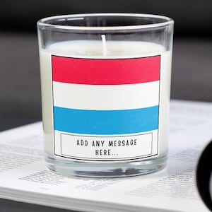 Luxembourg Personalised Candle | Luxembourg Flag | Custom Gift for Luxembourg Friend | Luxembourg Home Décor Candle | Missing Luxembourg