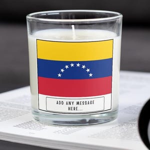 Venezuela Personalised Candle | Venezuelan Flag Gift | Custom Venezuelan Message | Gift for Venezuelan | Venezuela Home Decor Candle Gift