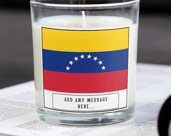 Venezuela Personalisierte Kerze | Venezolanische Flagge Geschenk | Benutzerdefinierte venezolanische Nachricht | Geschenk für Venezolaner | Venezuela Home Decor Kerze Geschenk
