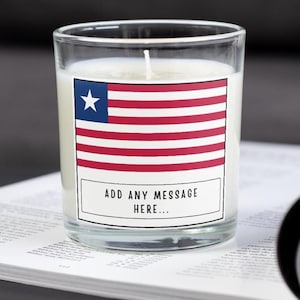 Liberia Personalised Candle | Flag of Liberia | Liberian Flag Candle | Custom Liberian Message | Gift for Liberian | Liberia Home Decor Gift