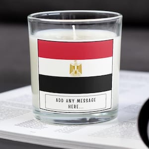 Egypt Personalised Candle | Flag of Egypt Gift | Gift for Egyptian | Egypt Message Candle | Egypt Home Décor | Patriotic Egypt Candle Gift