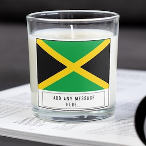 Jamaica Personalised Candle | Flag of Jamaica | Jamaican Flag Gift | Gift for Jamaican | Custom Message Jamaica Gift | Home Décor | Culture