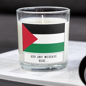 Palestine Candle | Flag of Palestine Gift | Palestine Message Candle | Palestine Home Décor | Missing Palestine | Palestine Cultural Candle