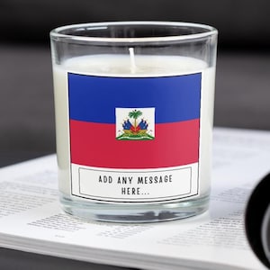 Haiti Personalised Candle | Flag of Haiti | Haitian Flag Gift | Custom Haitian Message Gift | Gift for Haitian | Haiti Home Décor Candle