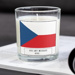 Czech Republic Personalised Candle | Flag of Czech Republic | Czech Flag Gift | Custom Czech Message Candle | Custom Gift for Czech Friend