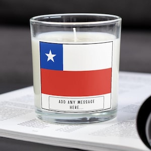Chile Personalised Candle | Flag of Chile | Chilean Flag Gift | Custom Chilean Gift | Gift for Chilean | Chilean Home Décor | Chilean Gifts