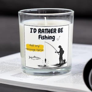 Rather Be Fishing Personalised Candle | Gift for Fisherman | Fishing Gift | Custom Message Fisherman Gift | Secret Santa | Fishing Birthday