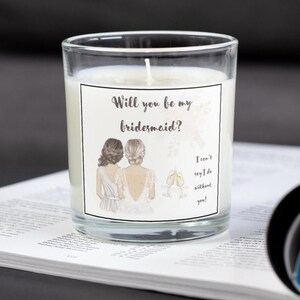 Will You Be My Bridesmaid Personalised Candle | Bridal Party Décor | Maid Of Honour Proposal | Custom Bridal Party Gift | Bridesmaid Gift