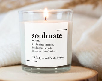 Personalised Girlfriend Soulmate Noun Candle Gifts for Girlfriend, Gifts For Wife, Relationship Gifts for Couples, Soulmate Gifts