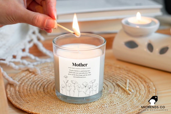 Personalised Mother Flowers Candle, Message Candle, Mum Gift