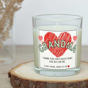 Hartkaars oma | Gepersonaliseerd cadeau voor oma | Beste omacadeau | Verjaardagscadeau oma | Bedankt oma | Kaars voor oma
