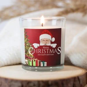 Merry Christmas Santa Candle | Personalised Candle | Christmas Message Gift | Santa Claus Message | Christmas Gift | Festive decoration