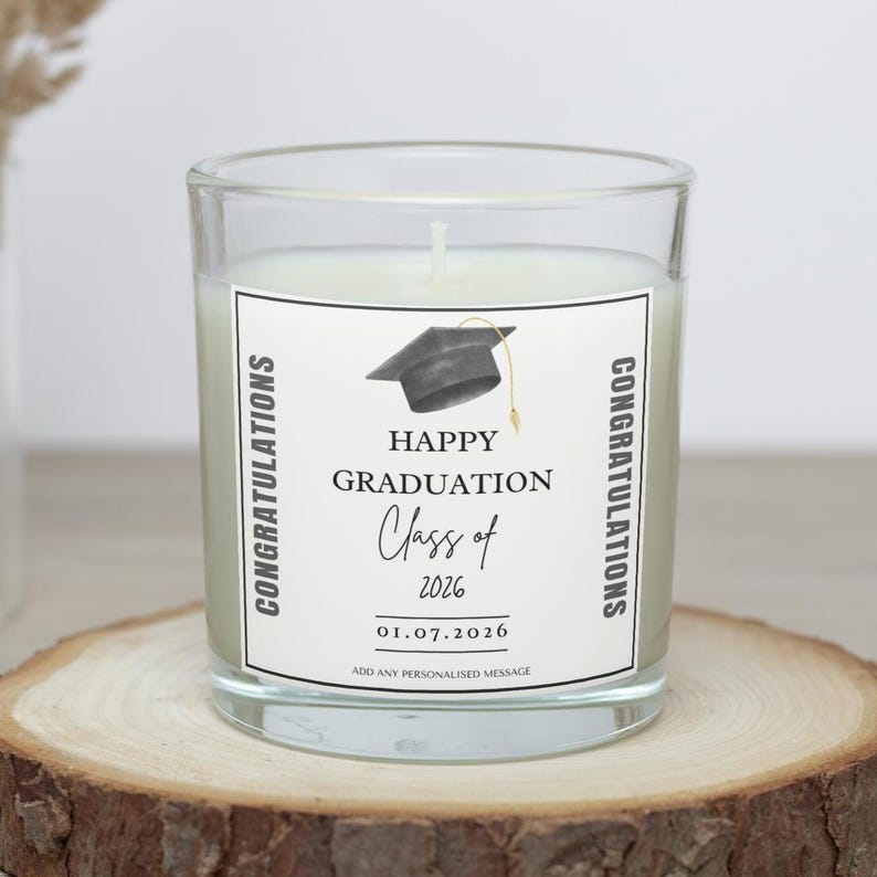 Congratulations Happy Graduation Personalised Candle | Custom Name ...