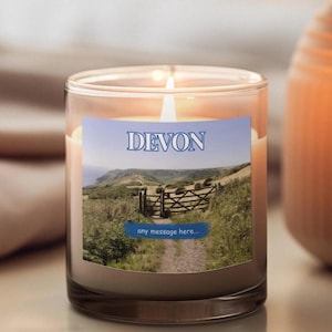Devon Personalised Candle | Devon Gift | Devon Home Decor | Personalised Devon Gift | Devon Holiday Candle | Devon Memories Travel Gift
