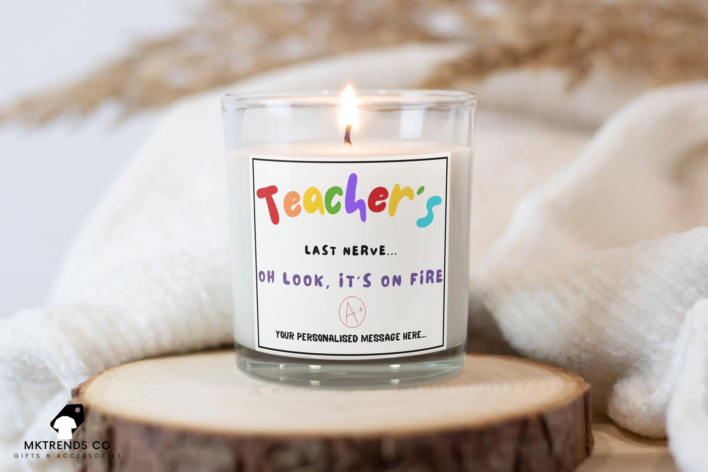 Candles | Thanks for All You Do Personalized Wooden Candle 753718-TAD